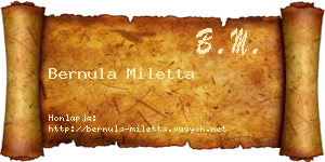 Bernula Miletta névjegykártya